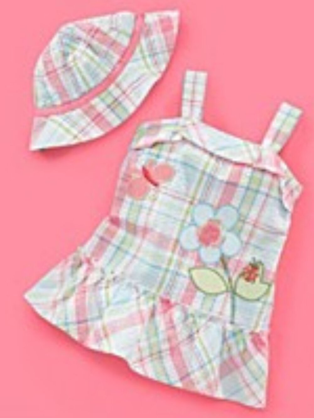 Flapdoodles - Girls' Plaid Seersucker Dress Set
